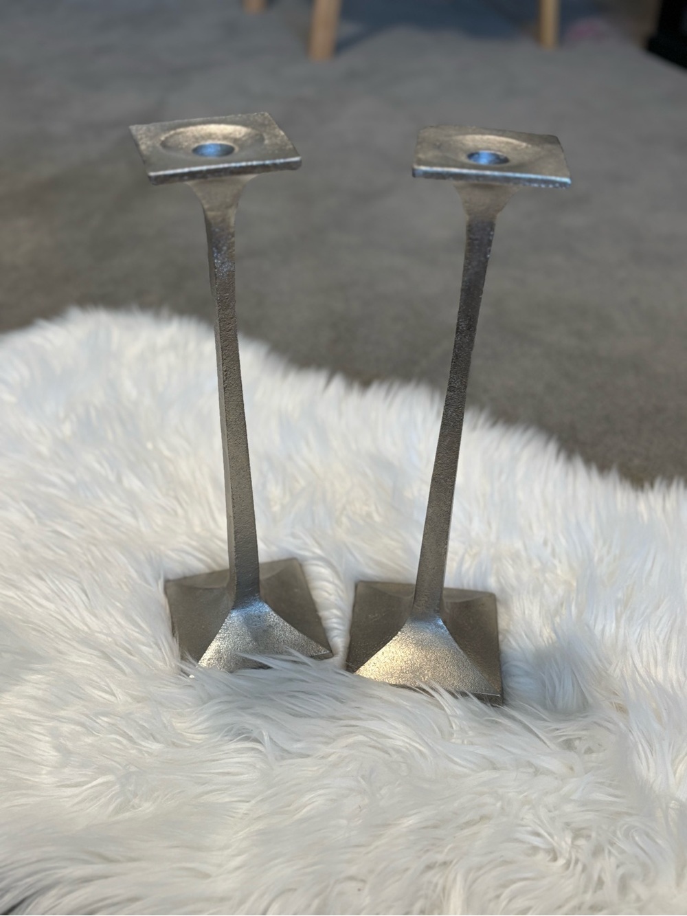 NWT Donna Karan Lenox burnished metal candlesticks